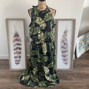 Banana Republic Monstera Palm Leaf Maxi Dress - XL